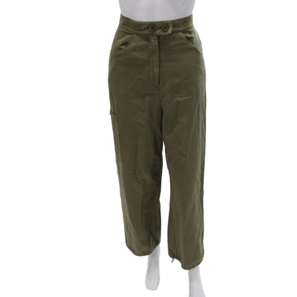 The Range Womens Cargo Pants Green Cotton Button Utility Size S
